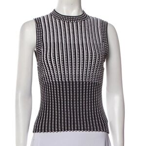 EUC Theory Black And White Stripes Crew Neck Tank Top Sz S.